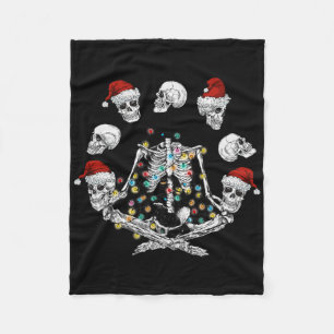 Skeleton-Meditations-Totenkopf-Yoga-Weihnachten Fleecedecke