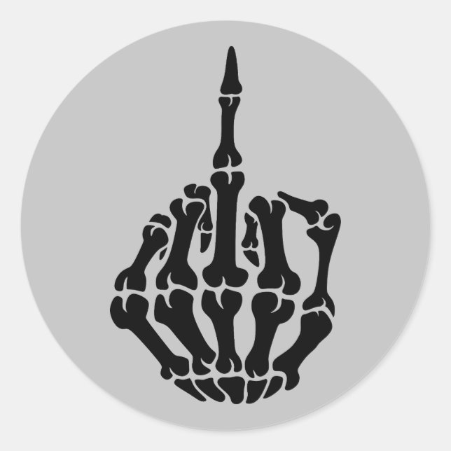 Skeleton Middle Finger Halloween Sticker (Vorderseite)