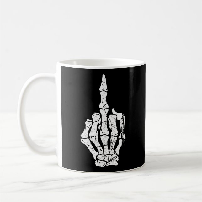 Skeleton Middle Finger Kaffeetasse (Links)