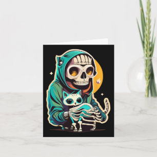 Skeleton mit einem katzenartigen Shirt, ein katzen Karte