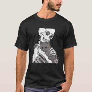 Skeleton mit einem katzenartigen Shirt, ein katzen T-Shirt