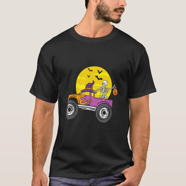 Skeleton Monster Truck Moon Candy Kleinkind Boys H T-Shirt (Vorderseite)