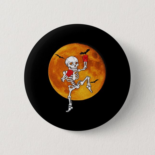 Skeleton Muay Thai Halloween Kickboxen MMA  Button (Vorderseite)
