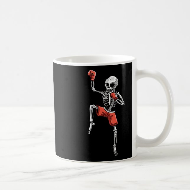 Skeleton Muay Thai Halloween Kickboxing Mixed Mart Kaffeetasse (Rechts)