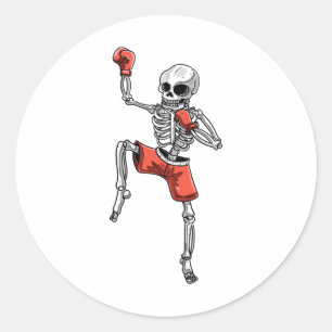 Skeleton Muay Thai Halloween Kickboxing Mixed Mart Runder Aufkleber