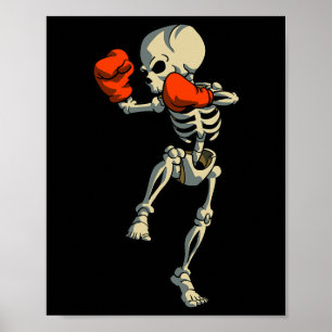 Skeleton Muay Thai Kick Boxing Mixed Martial Arts  Poster