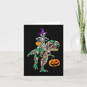 Skeleton Mummy Dinosaur T Rex Halloween für Jungen Karte