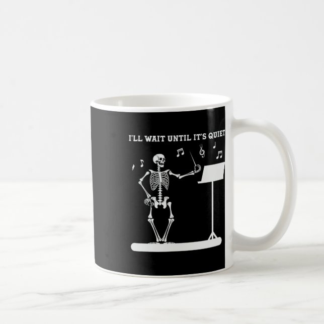 Skeleton Music Teacher ich warte bis seine Ruhe Kaffeetasse (Rechts)