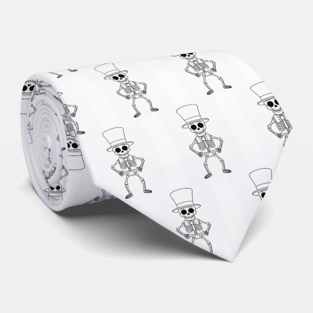 Skeleton necktie krawatte (Gerollt)