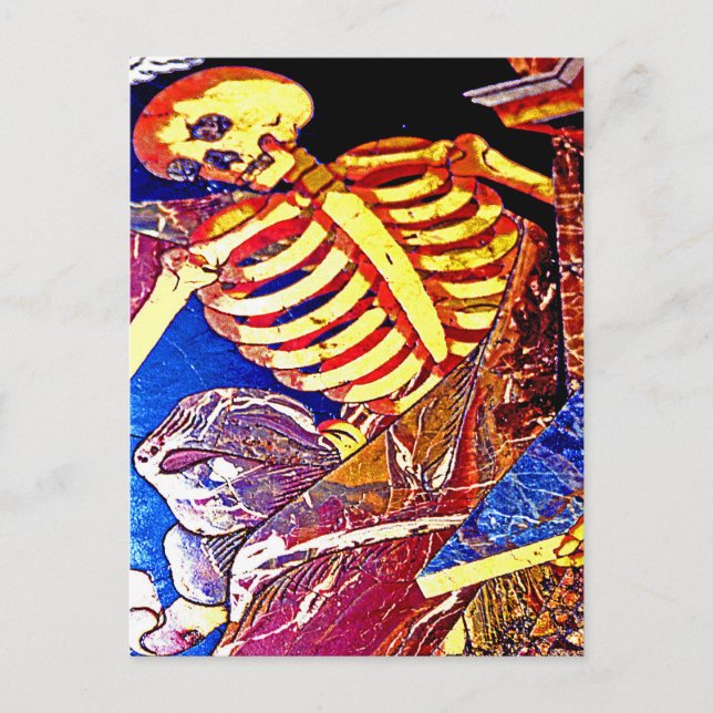 Skeleton on Floor Grave, Malta Postkarte (Vorderseite)