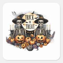 Skeleton Party Quadratischer Aufkleber