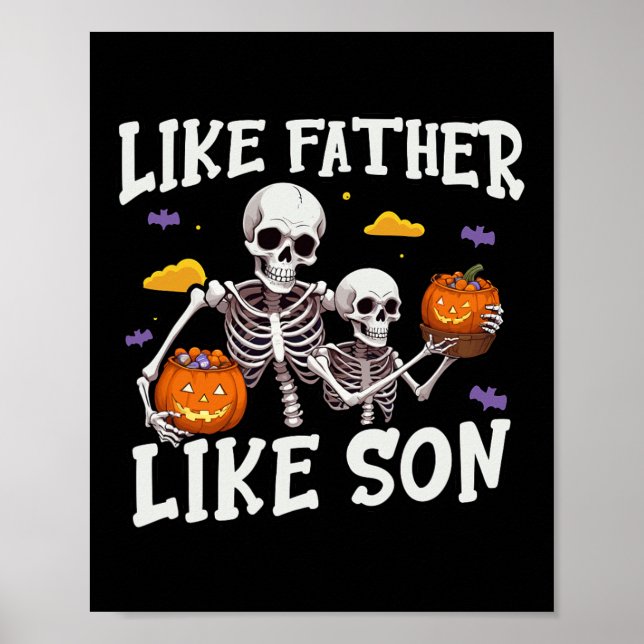 Skeleton Pater Son Matching Halloween-Kostüm Poster (Vorne)