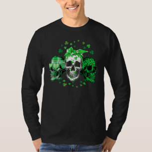 Skeleton Patrick's Day Green Day Skull Irish Shamr T-Shirt