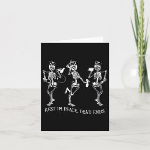 Skeleton Peace Dead Ends Fairstylist Halloween Karte