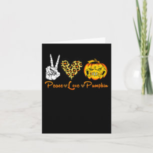 Skeleton Peace Leopard Liebe Beängstigend Pumpkin Karte