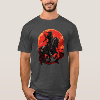 Skeleton Pferd Menschliches Skelett Reiten Schwert T-Shirt