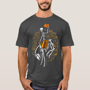 Skeleton Pferd und Bronc Rider Halloween-Kostüm T-Shirt