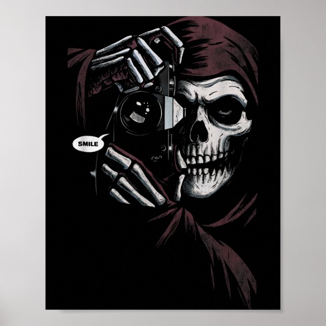 Skeleton Photographer Funny For Men Women  Poster (Vorne)