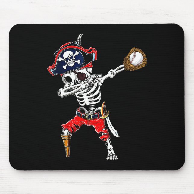 Skeleton Pirate & amp; Baseball-Ball-Halloween-Kos Mousepad (Vorne)