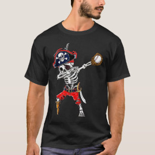 Skeleton Pirate & amp; Baseball-Ball-Halloween-Kos T-Shirt