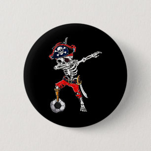 Skeleton Pirate & amp; Fußball-Ball Halloween-Cost Button