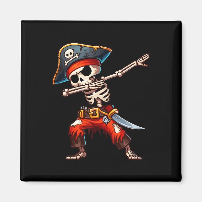 Skeleton Pirate Halloween Kids Pirate Magnet (Vorne)