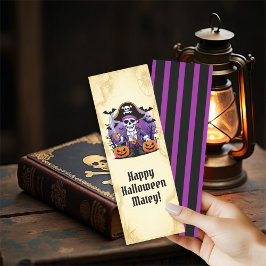Skeleton Pirate Happy Halloween Matey