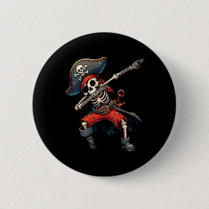 Skeleton Pirate Kids Button