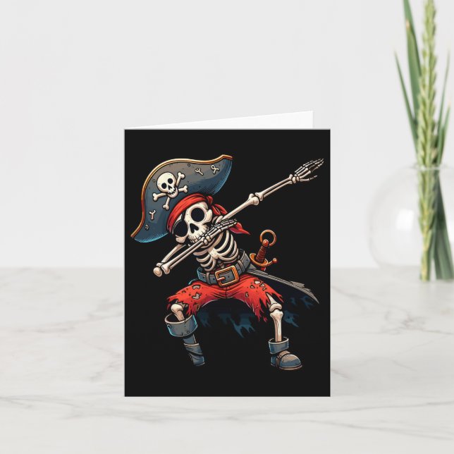 Skeleton Pirate Kids Karte (Vorderseite)