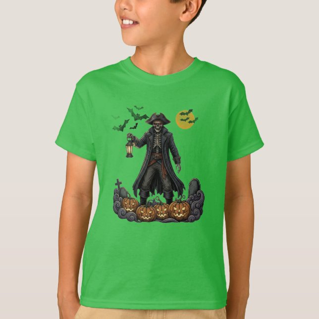 Skeleton Pirate" Spooky Halloween Kids-T - Shirt (Vorderseite)