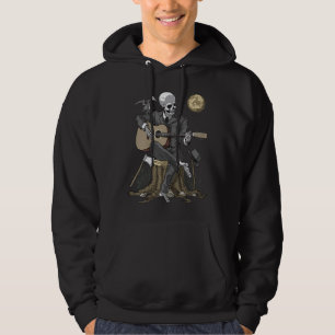 Skeleton Playing Acoustic Gitarre Fantasy Gothic M Hoodie