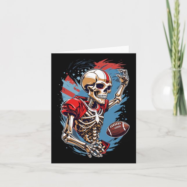 Skeleton Playing American Footbyll Abstrakt Graphi Karte (Vorderseite)