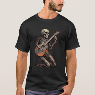 Skeleton Playing Gitarren Bands Band T-Shirt für M
