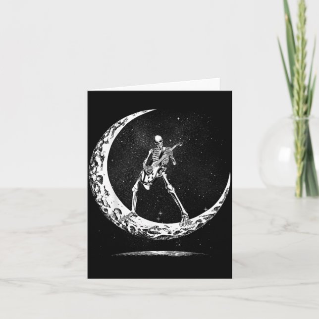 Skeleton Playing Guitar Rock And Roll Band For Men Karte (Vorderseite)