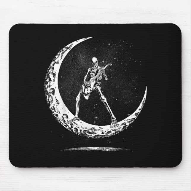 Skeleton Playing Guitar Rock And Roll Band For Men Mousepad (Vorne)