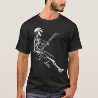 Skeleton playing Guitar Rock And Roll Rock On men  T-Shirt