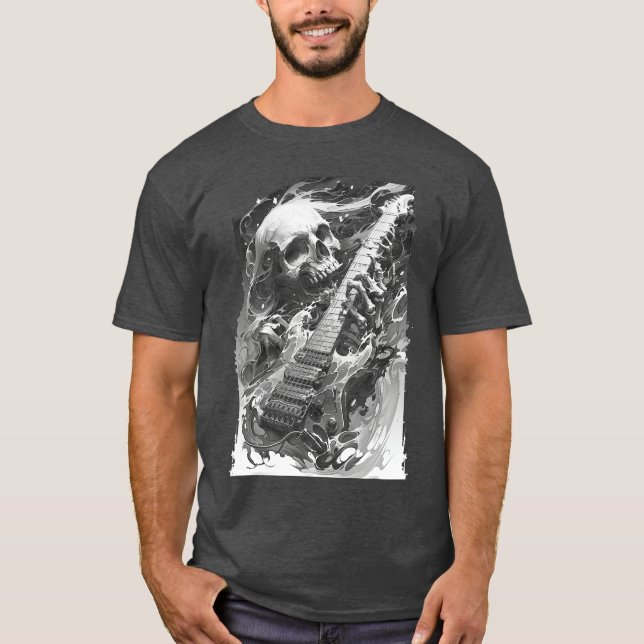Skeleton playing guitar Rock Shredding Guitar 1 1  T-Shirt (Vorderseite)