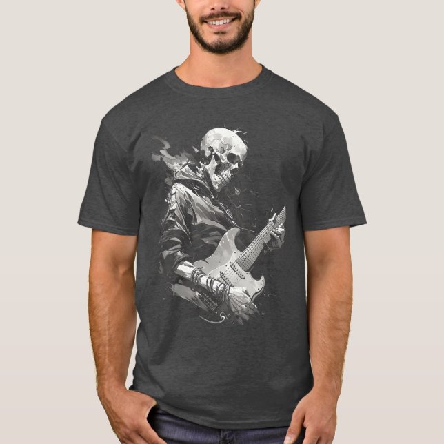 Skeleton playing guitar Rock Shredding Guitar 4 T-Shirt (Vorderseite)