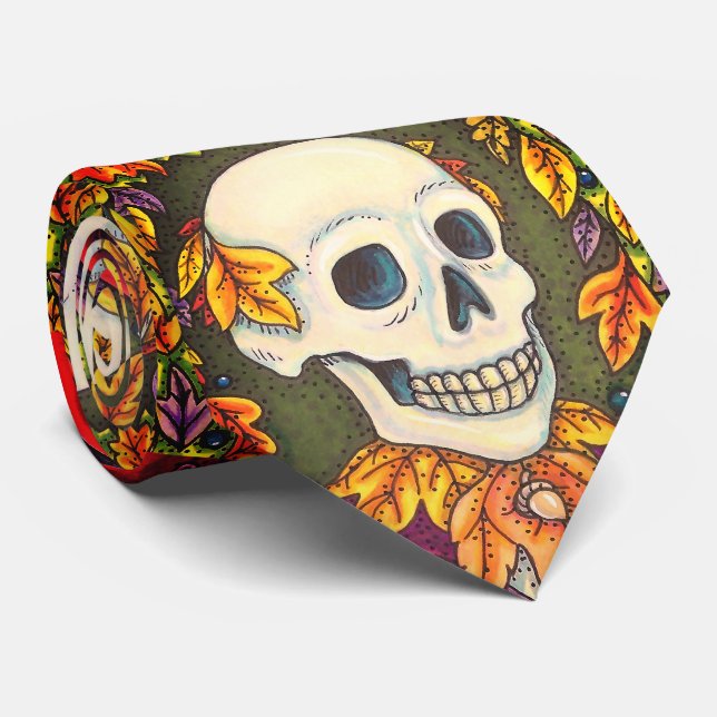 SKELETON PORTRAIT, SKULL, AUTUMNVERLÄNGERUNG KRAWATTE (Gerollt)