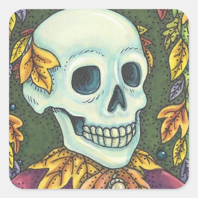 SKELETON PORTRAIT, SKULL HALLOWEEN STICKER (Vorderseite)