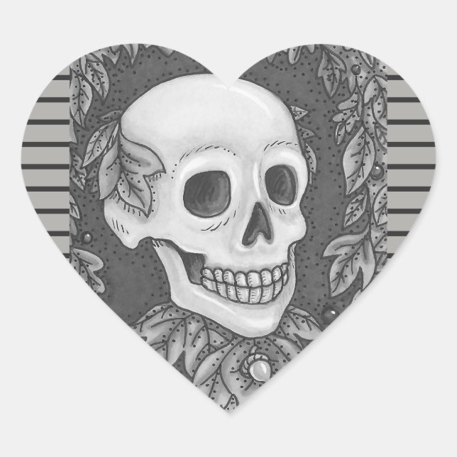 SKELETON PORTRAIT, SKULL HALLOWEEN STICKER (Vorderseite)