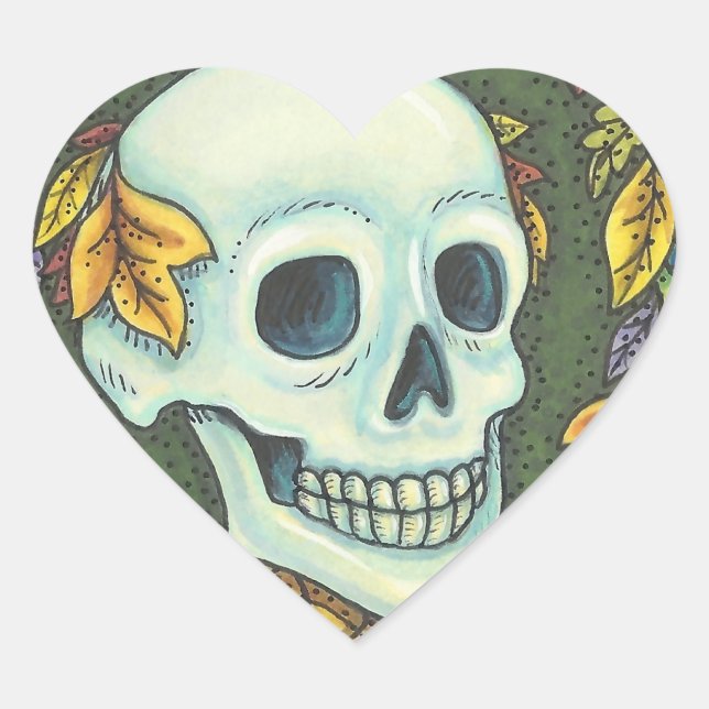 SKELETON PORTRAIT, SKULL HALLOWEEN STICKER (Vorderseite)