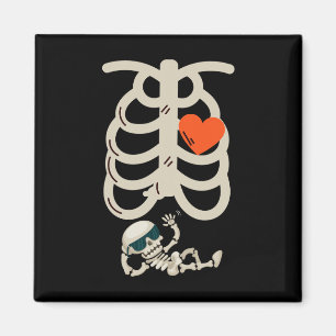 Skeleton Pregnancy Announcement Röntgen Halloween Magnet