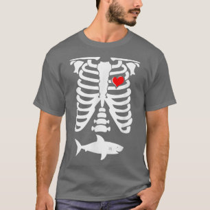 Skeleton Pregnancy Shark XRay Halloween T-Shirt