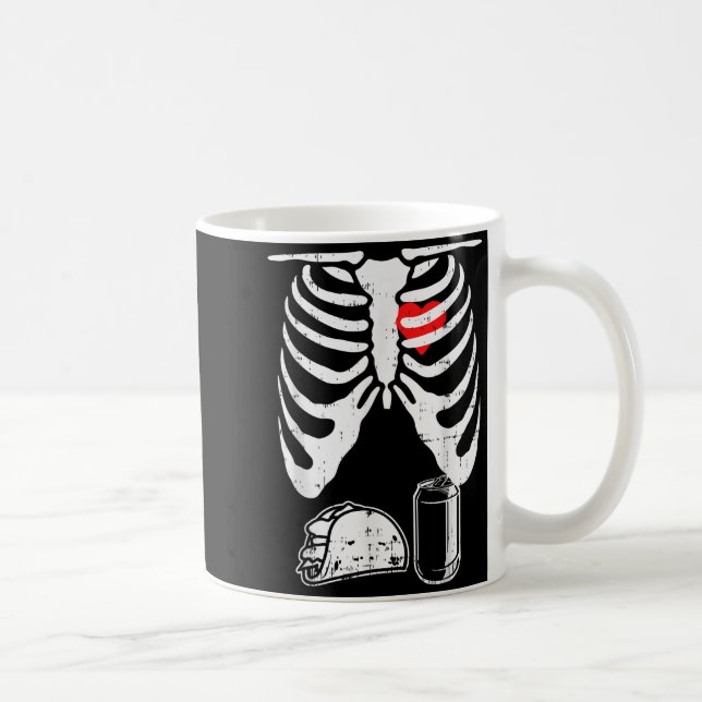 Skeleton Pregnancy Taco Beer Xray Halloween Soon D Kaffeetasse (Rechts)