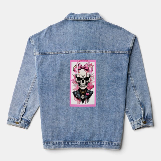 Skeleton print jacket  jeansjacke (Rückseite)
