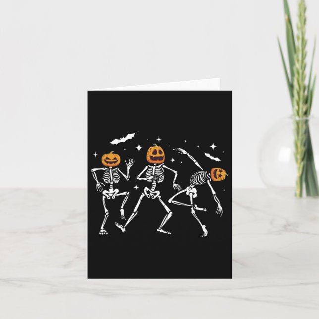 Skeleton Pumpkin Halloween Karte (Vorderseite)