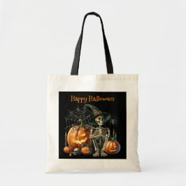 Skeleton Pumpkins Halloween Tote Bag Tragetasche
