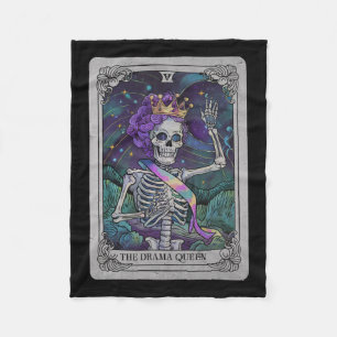 Skeleton Queen Tarot Card Gothic Hexy Halloween Fleecedecke
