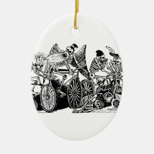 Skeleton Radfahrer durch José Guadalupe Posada Keramikornament
